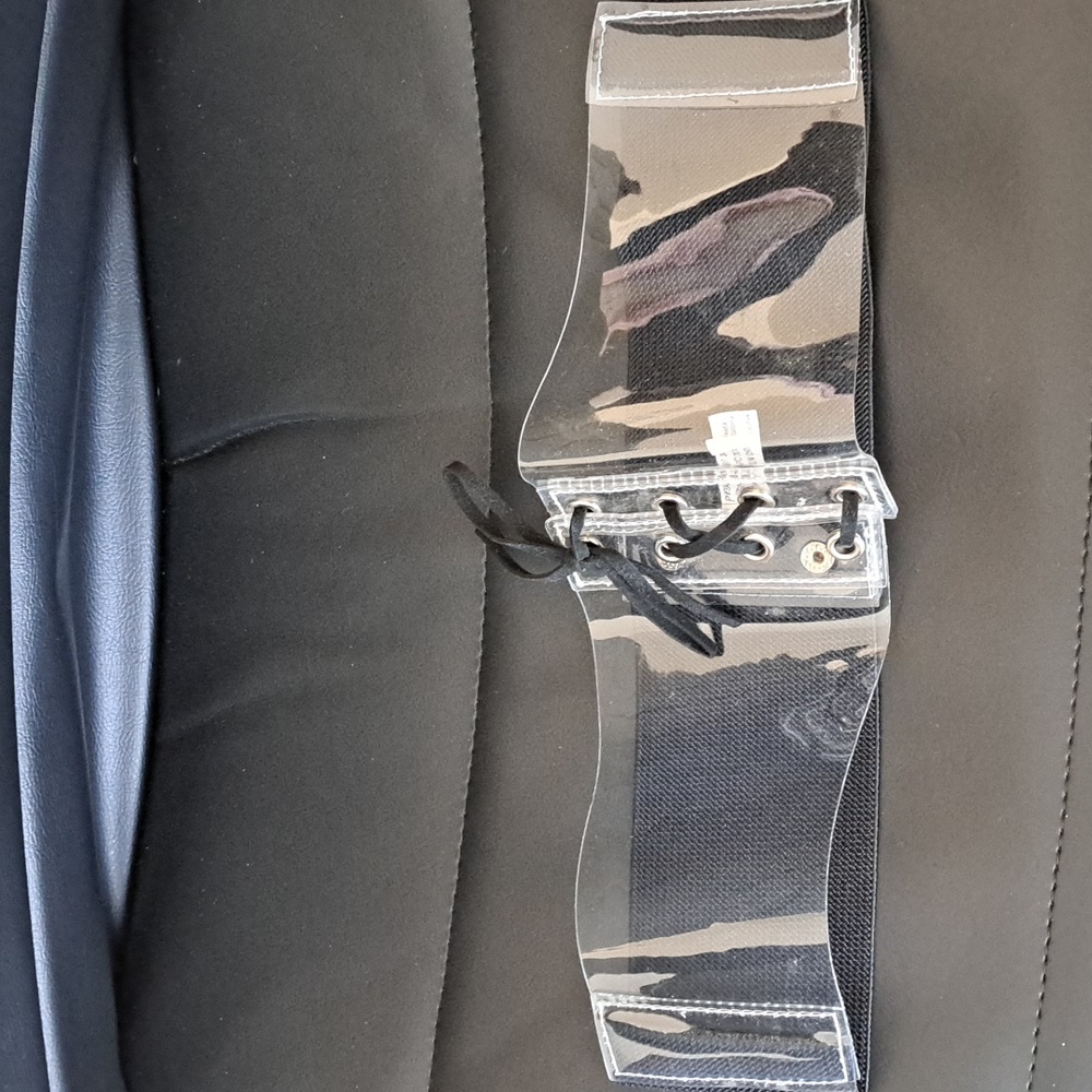 Nwot Black Clear Belt
